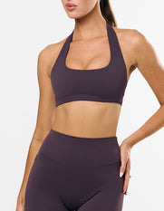 Square Neck Halter Crop Airlyte - Plum