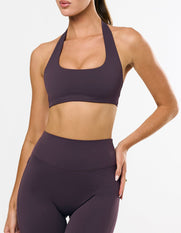 Square Neck Halter Crop Airlyte - Plum