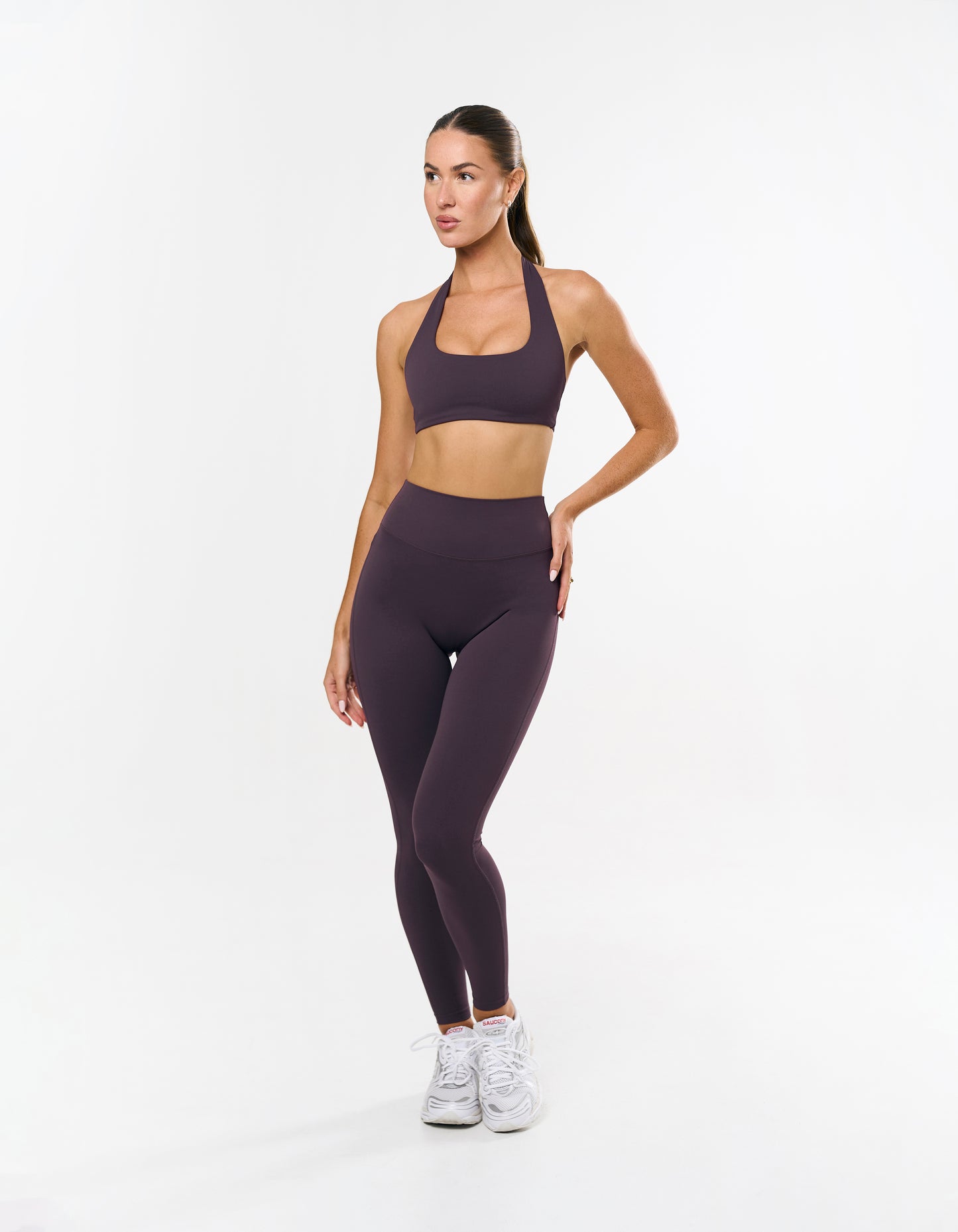 Square Neck Halter Crop Airlyte - Plum