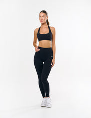 Square Neck Halter Crop Airlyte - Black