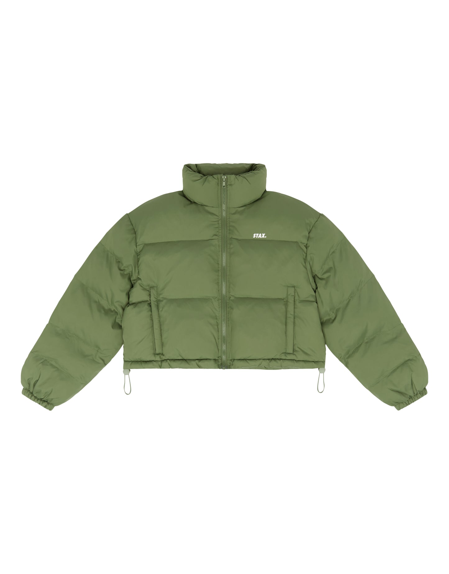 Cropped Puffer- Khaki