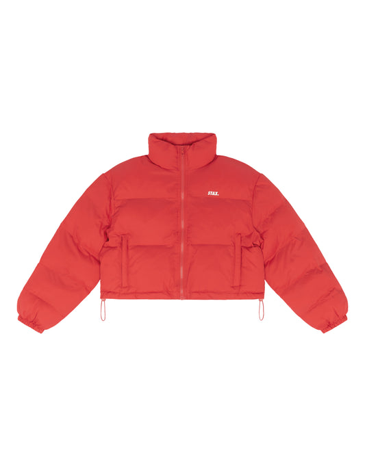 Cropped Puffer- Red