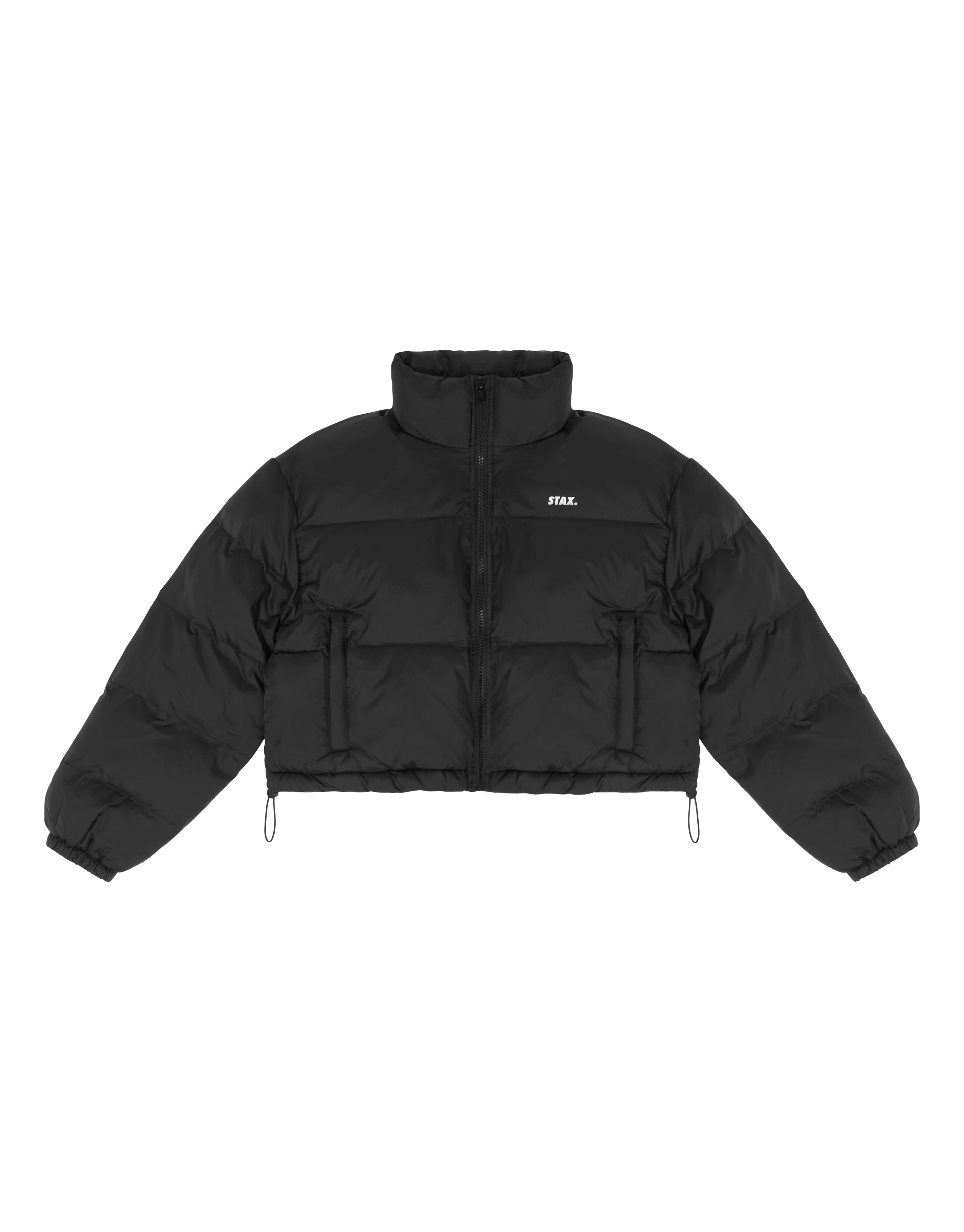 Black cropped puffer on sale