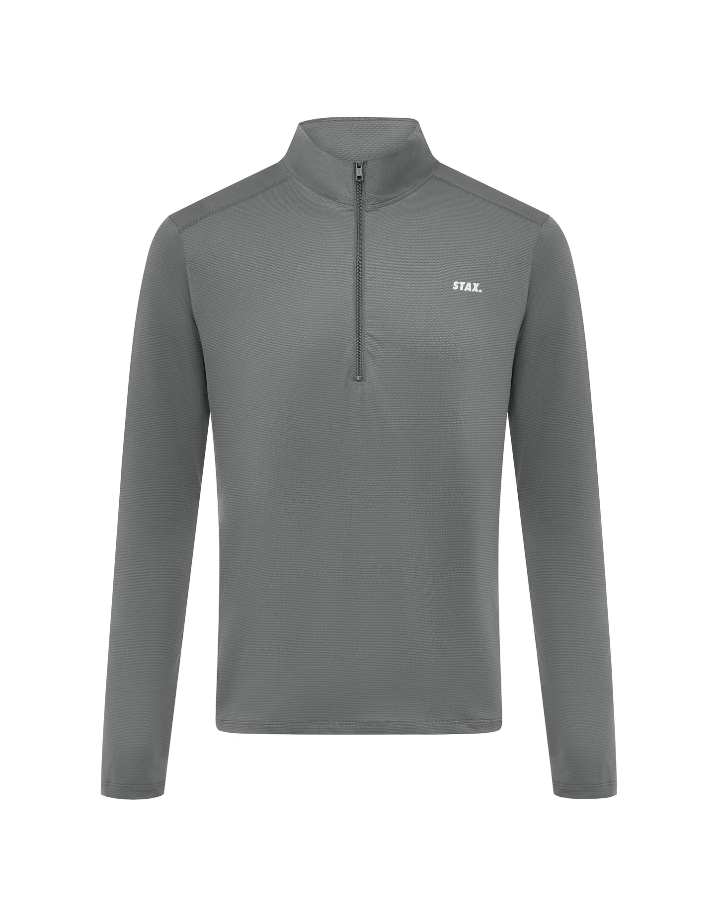 Mens Sport 1/4 Zip Long Sleeve - Grey