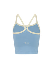 Seamless Kic Cropped Tank - Blue/Cream