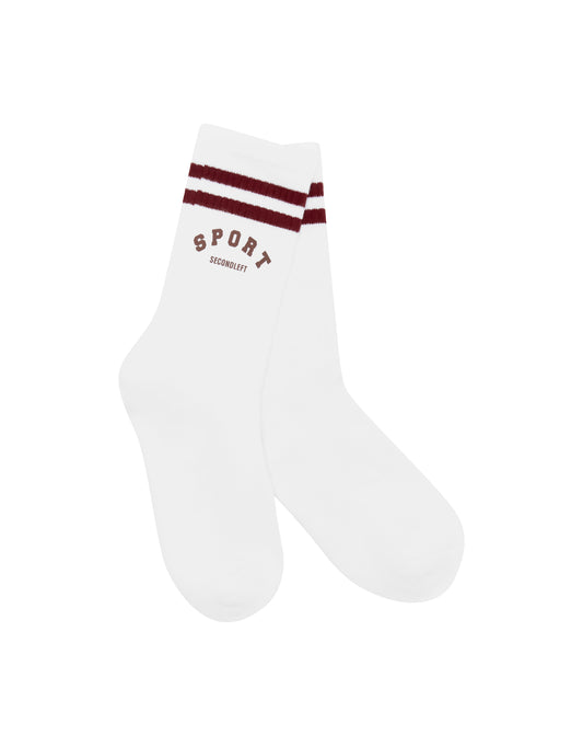 Sport Crew Socks - White/Berry