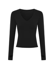 V Cut Long Sleeve NANDEX™ - Black