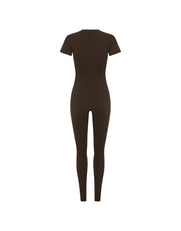 Short Sleeve Full Length Bodysuit NANDEX™ - Chocolate