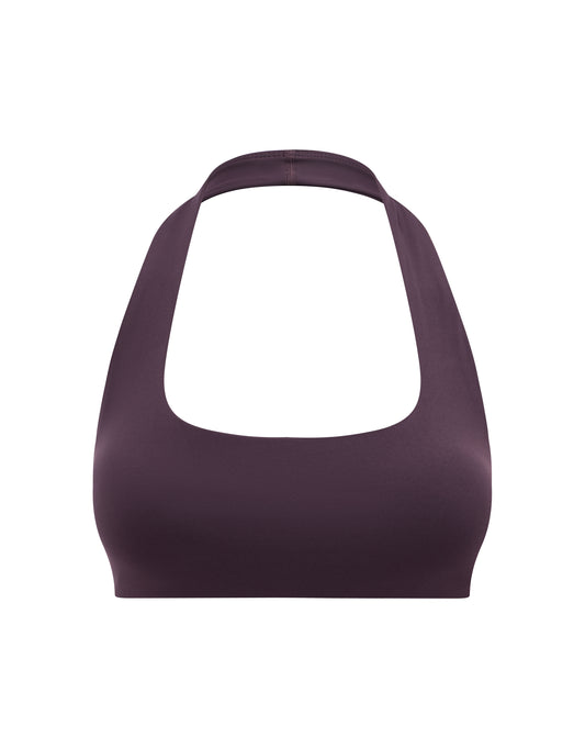 Square Neck Halter Crop Airlyte - Plum