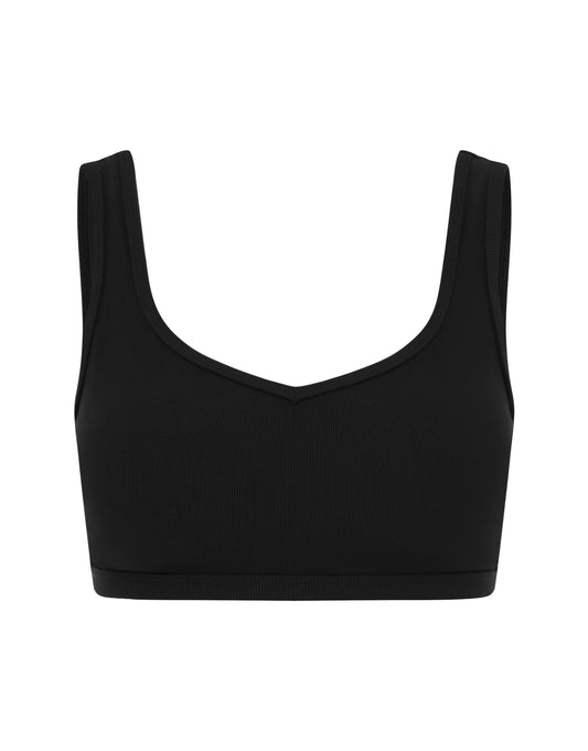 Active Rib Crop - Black