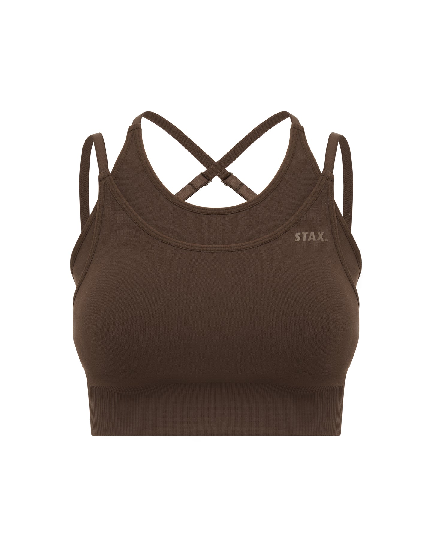 Premium Seamless Layered Crop - Cocoa