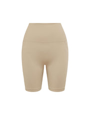 Premium Seamless Midi Bike Shorts - Taupe