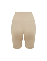 Premium Seamless Midi Bike Shorts - Taupe