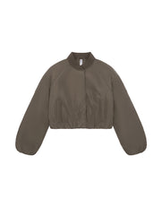 Cropped Bomber Jacket - Fossil