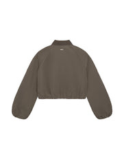 Cropped Bomber Jacket - Fossil