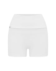Cotton Comfort Fold Over Short - White