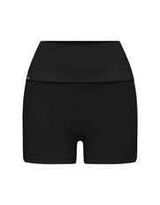 Cotton Comfort Fold Over Short - Black