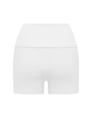 Cotton Comfort Fold Over Short - White