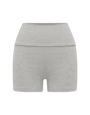 Cotton Comfort Fold Over Short - Grey Marle