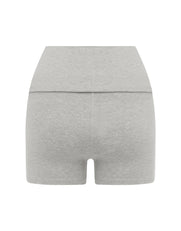Cotton Comfort Fold Over Short - Grey Marle