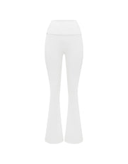 Cotton Comfort Fold Over Flare - White