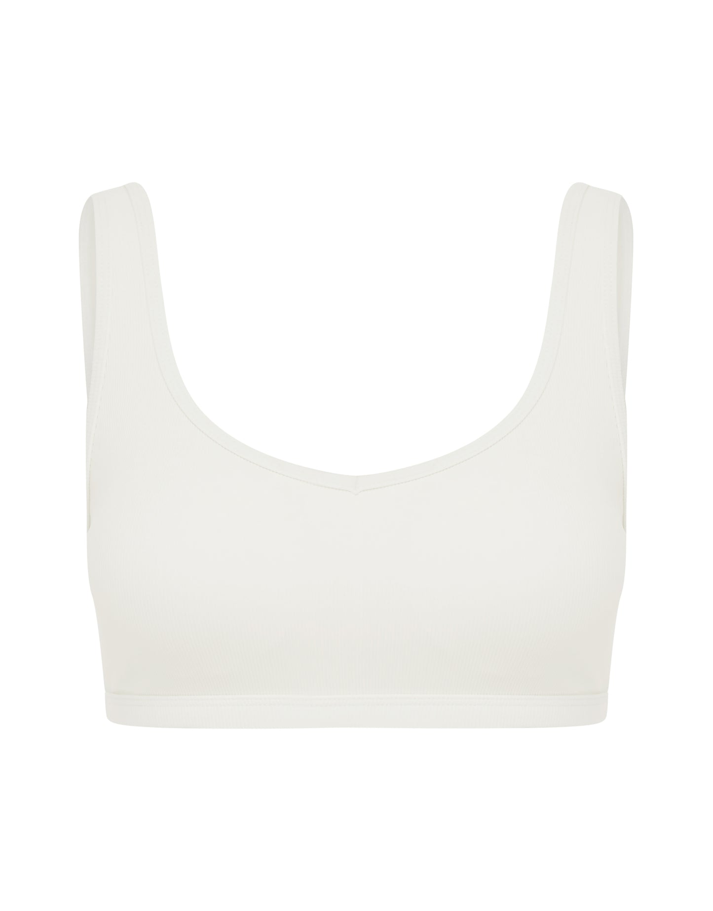 Active Rib Crop - White