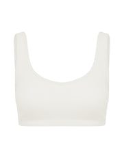 Active Rib Crop - White
