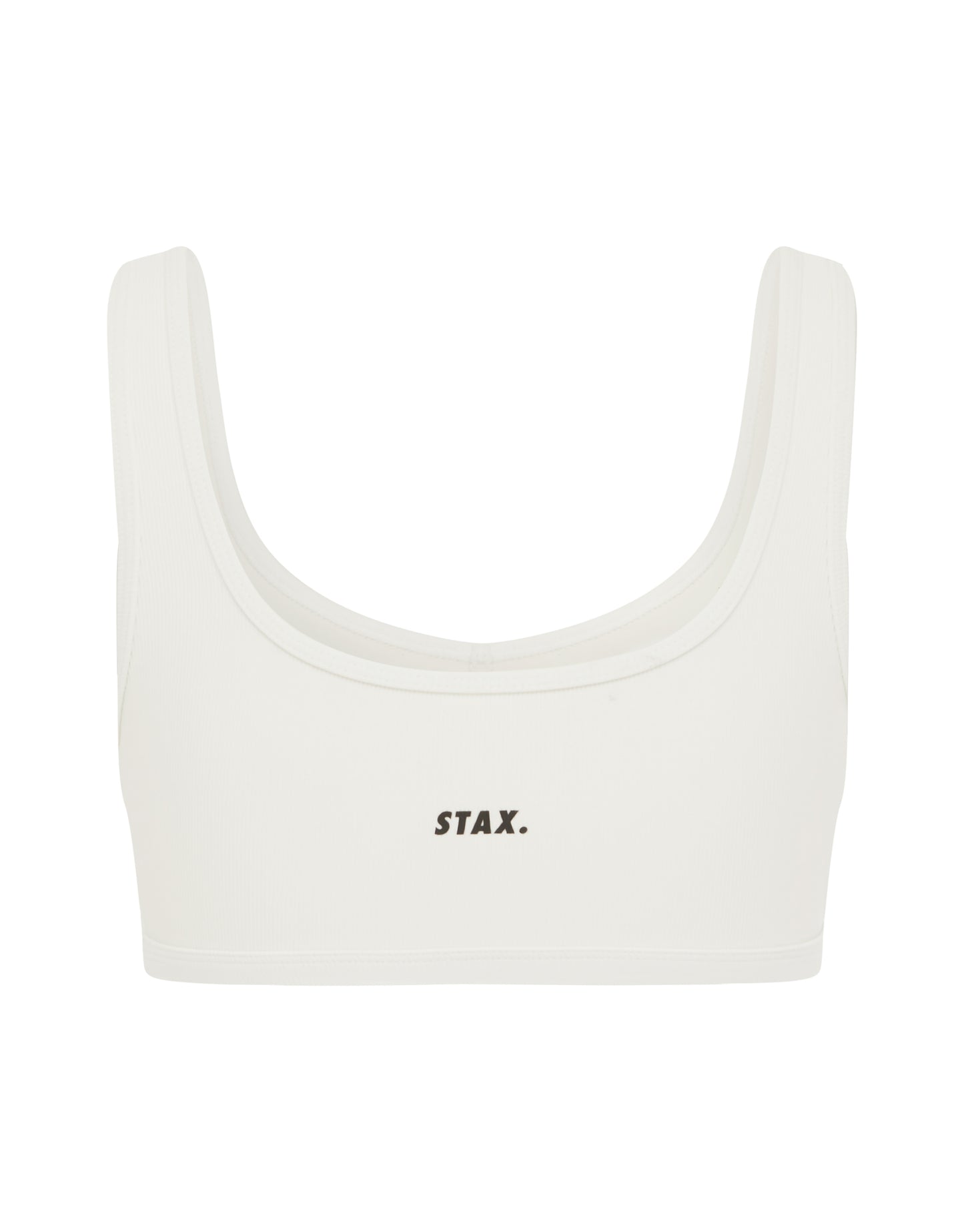 Active Rib Crop - White