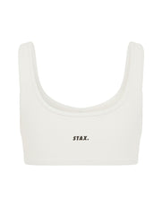 Active Rib Crop - White