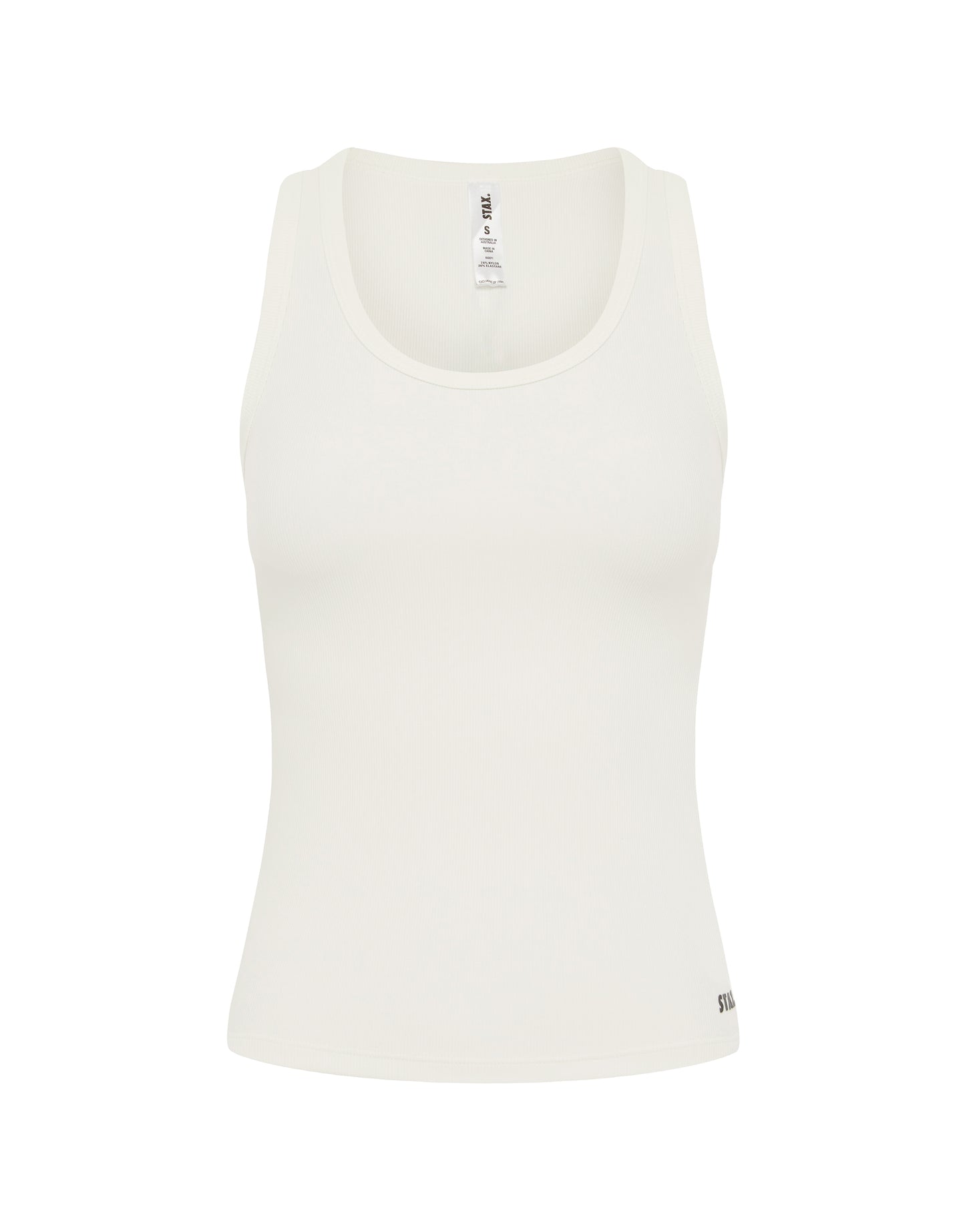 Active Rib Racer Singlet - White