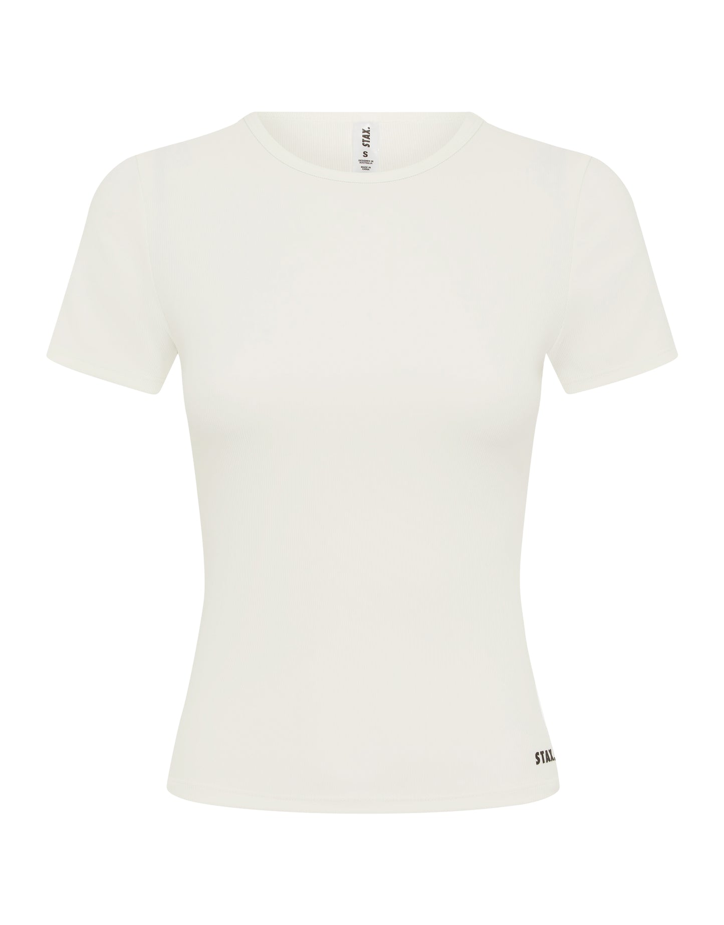 Active Rib Fitted Tee - White