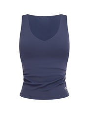 V Front Ruched Tank Airlyte - Blueberry