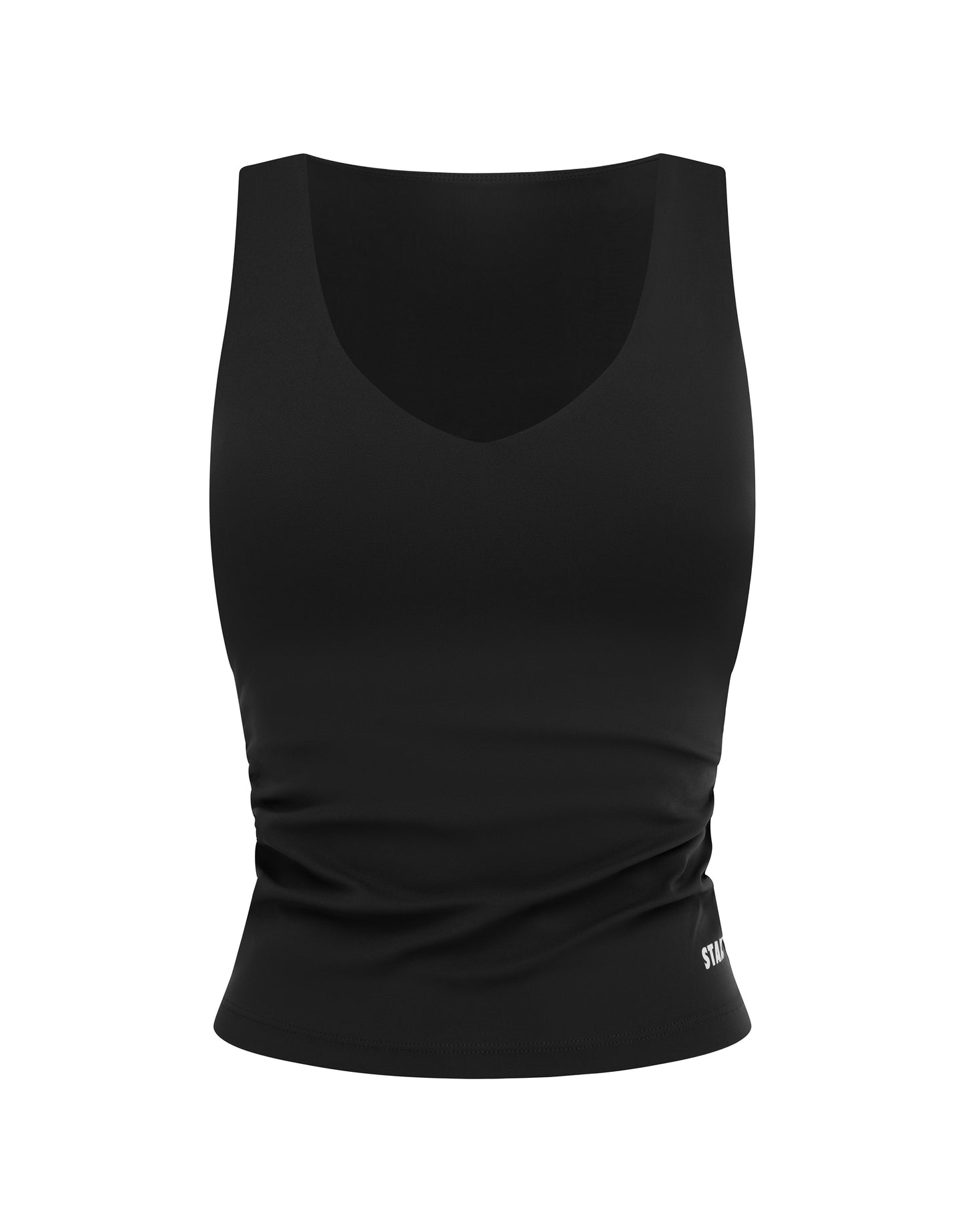 V Front Ruched Tank Airlyte - Black
