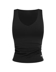 V Front Ruched Tank Airlyte - Black