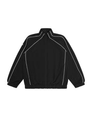 Flat lay front view of STAX. Woven Track Jacket