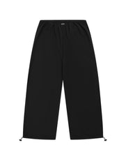 Flat lay back view of STAX. Stella Pants in black