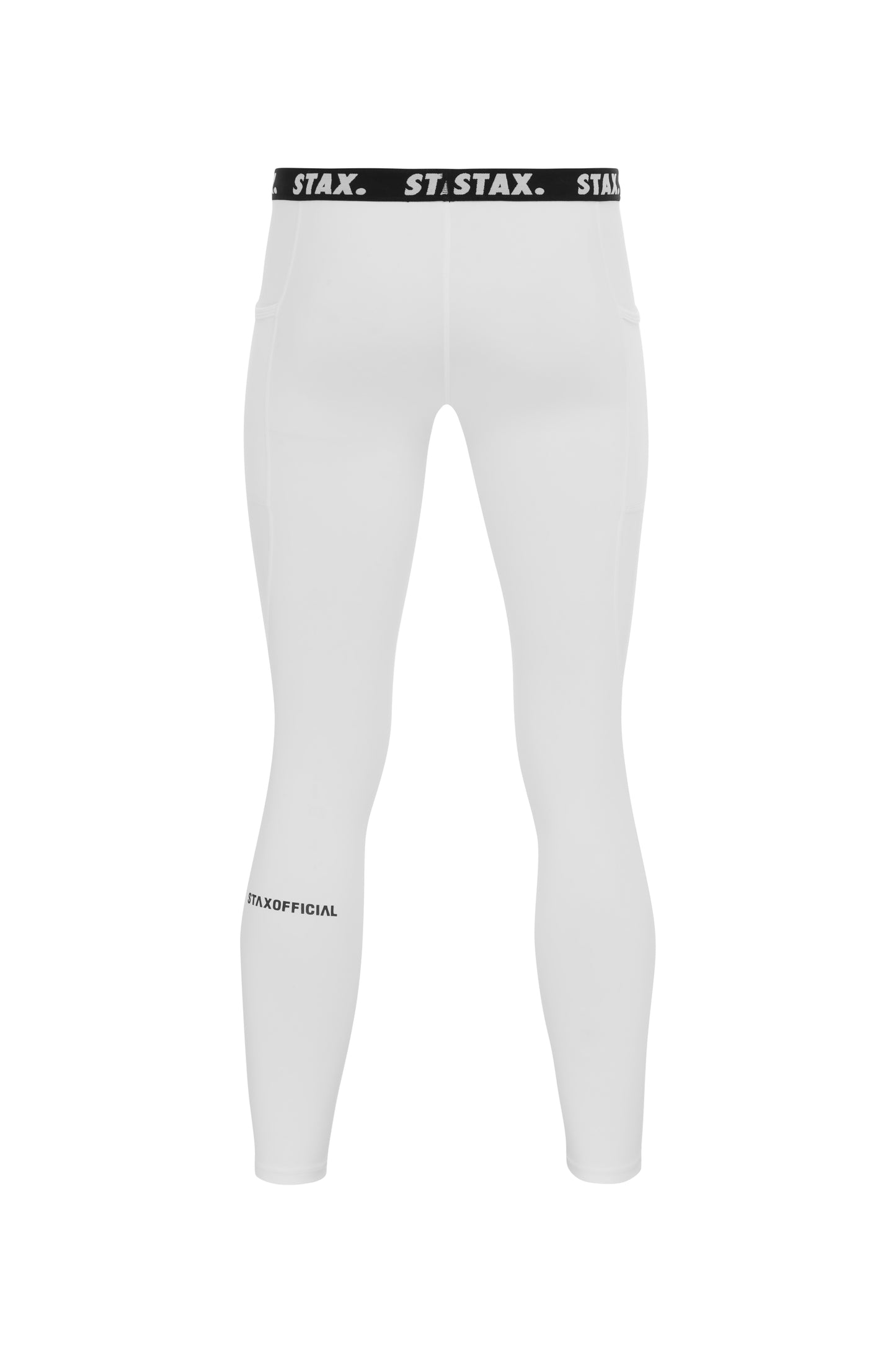 Mens Compressive Phone Pocket Tights - White