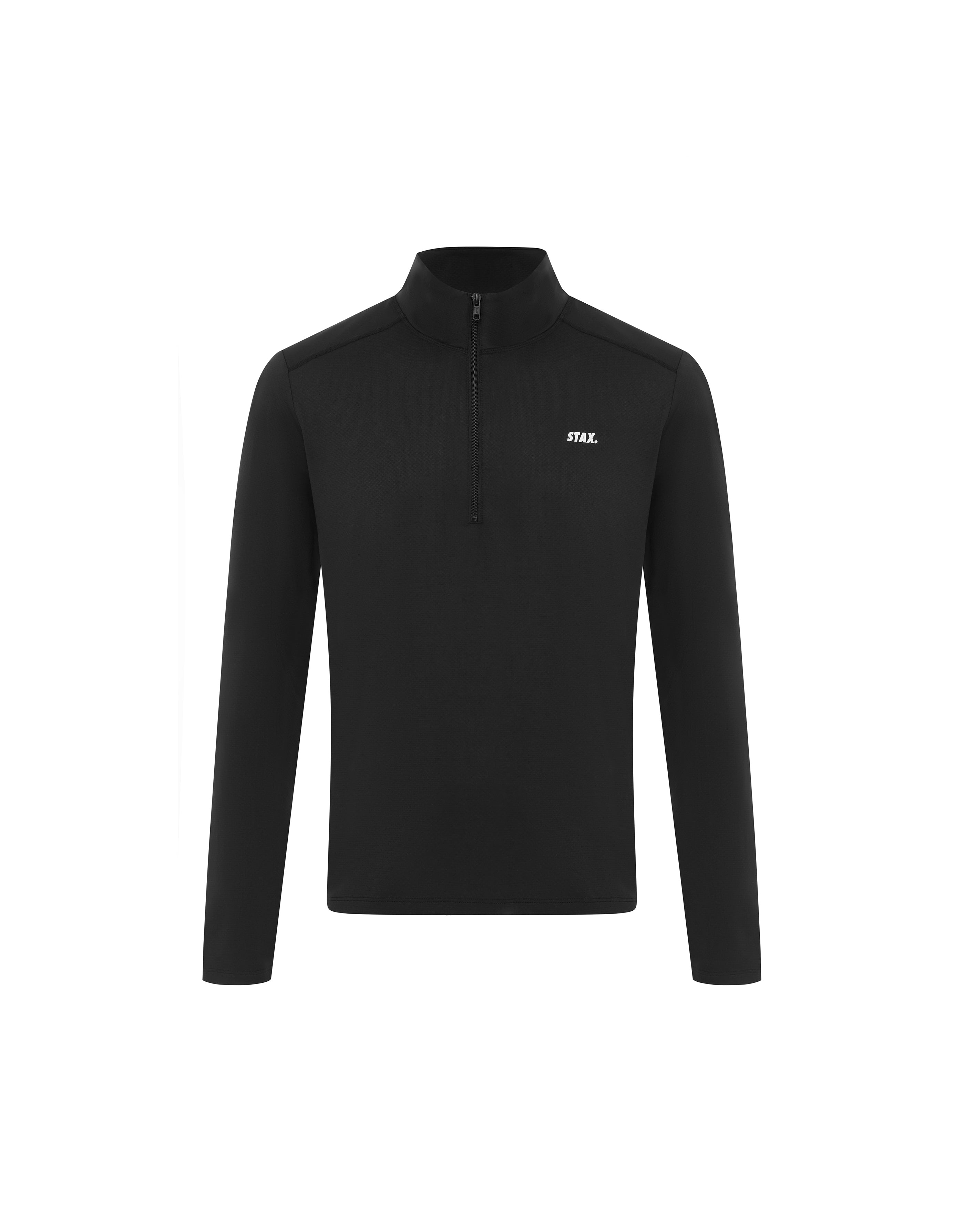 Mens Sport 1/4 Zip Long Sleeve - Black