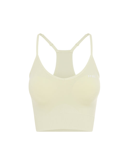 Premium Seamless Strappy Crop - Vanilla Essence