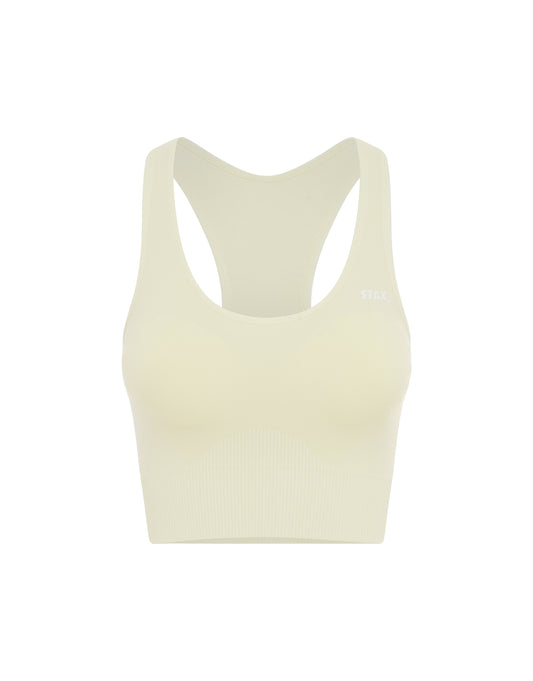 Premium Seamless Racer Crop - Vanilla Essence