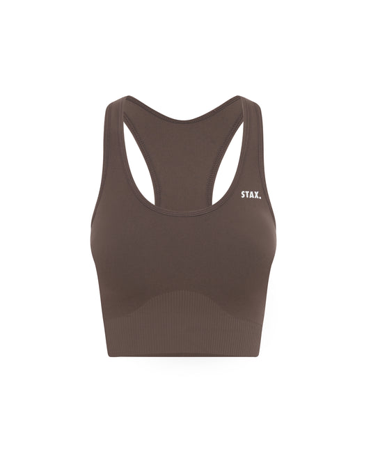 Premium Seamless Racer Crop - Cedar