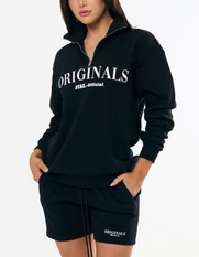 Originals Waffle 1/4 Zip - Black