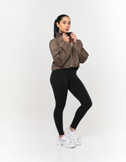 Cropped Bomber Jacket - Fossil