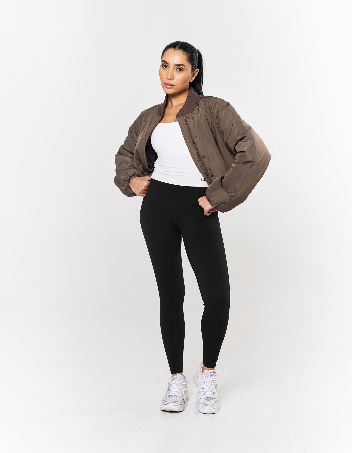 Cropped Bomber Jacket - Fossil