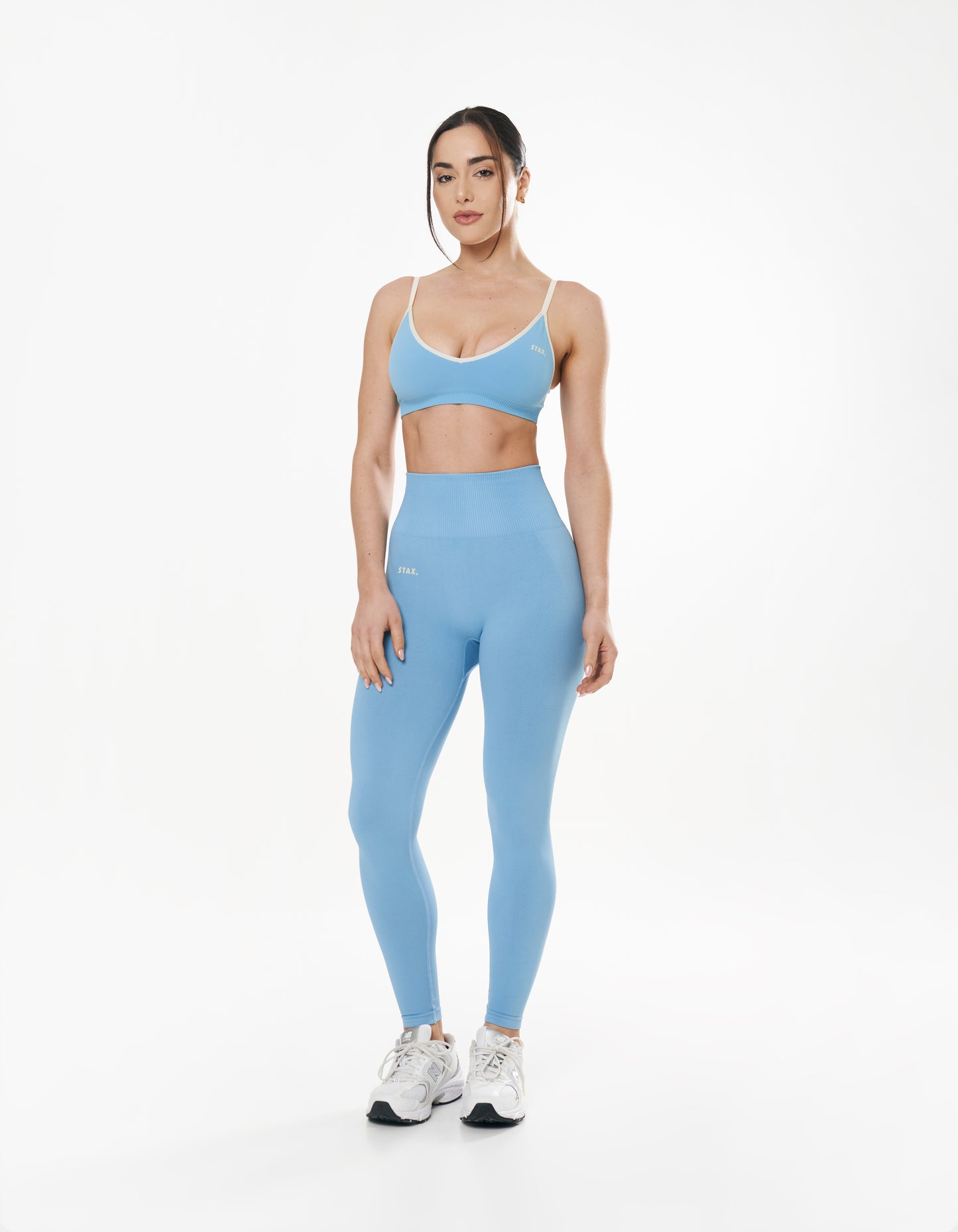 Seamless Kic Bralette - Blue/Cream