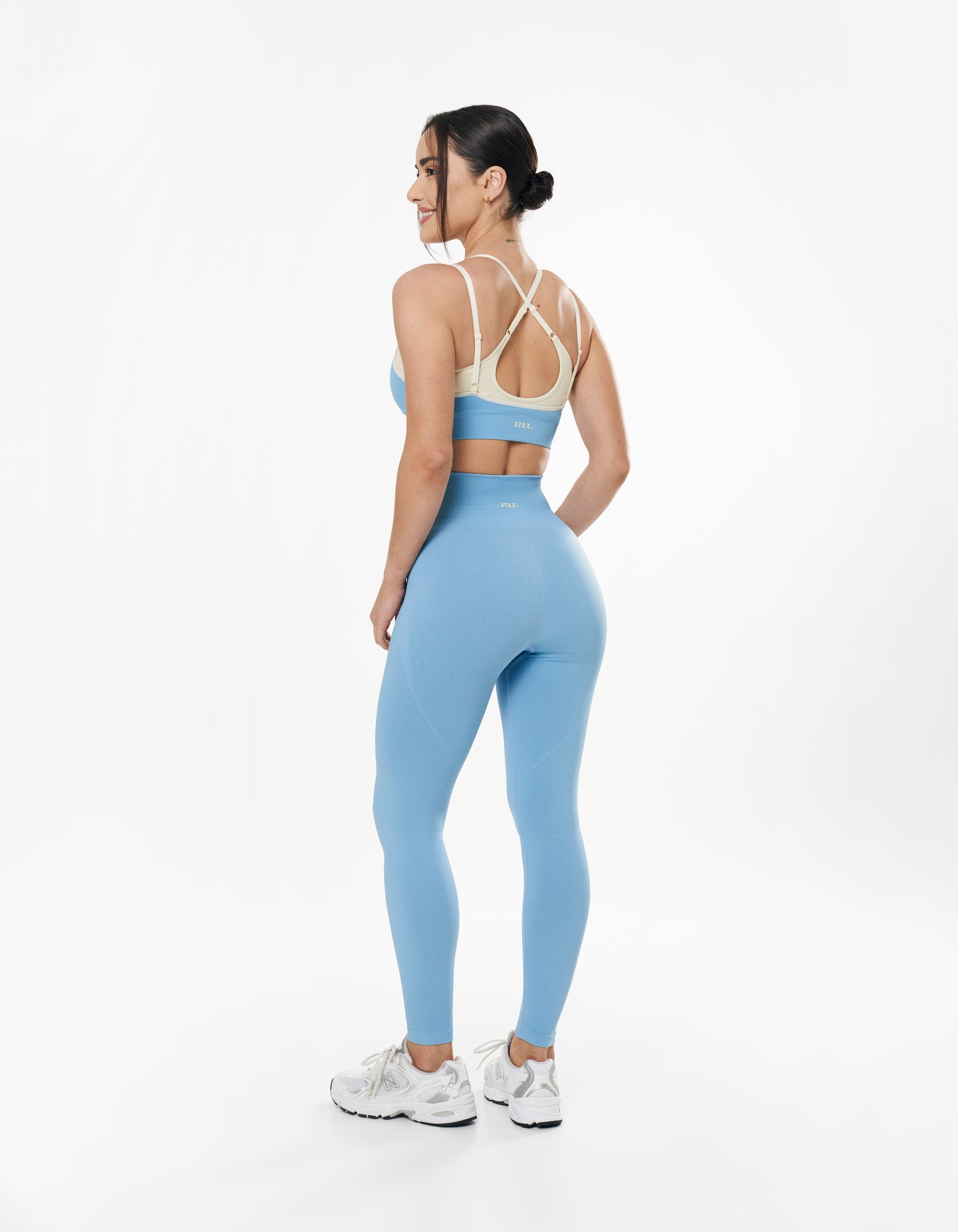 Seamless Kic Full Length Tights - Blue