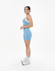 Seamless Kic Midi Bike Shorts - Blue