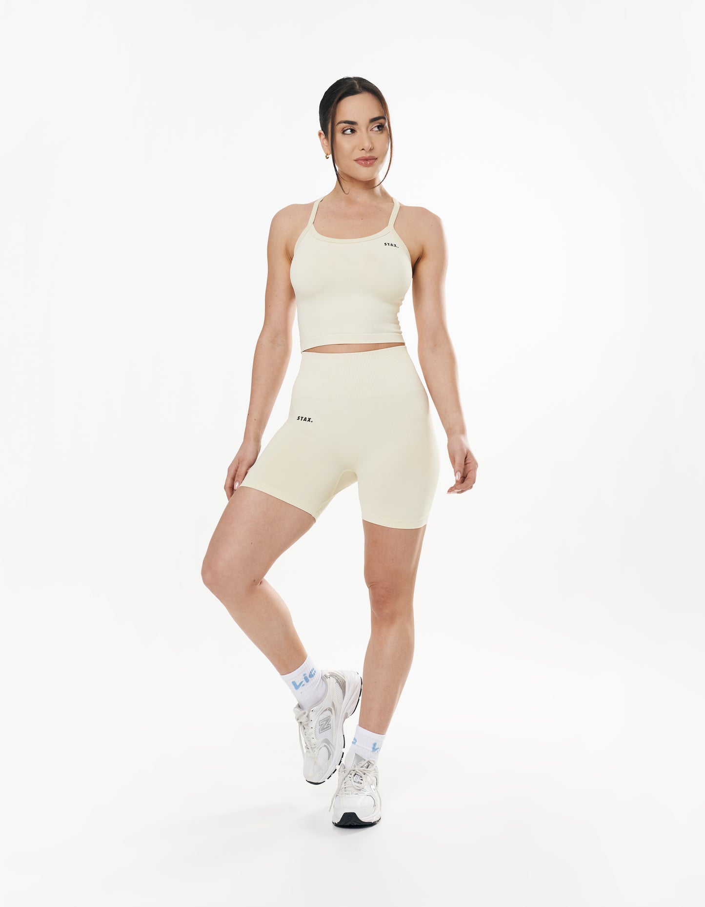 Seamless Kic Cropped Tank - Cream