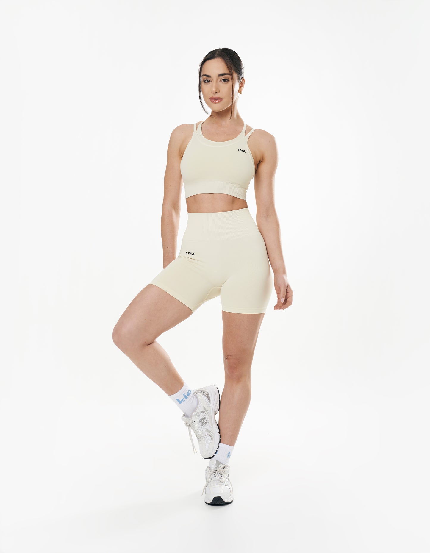 Seamless Kic Layered Crop - Cream