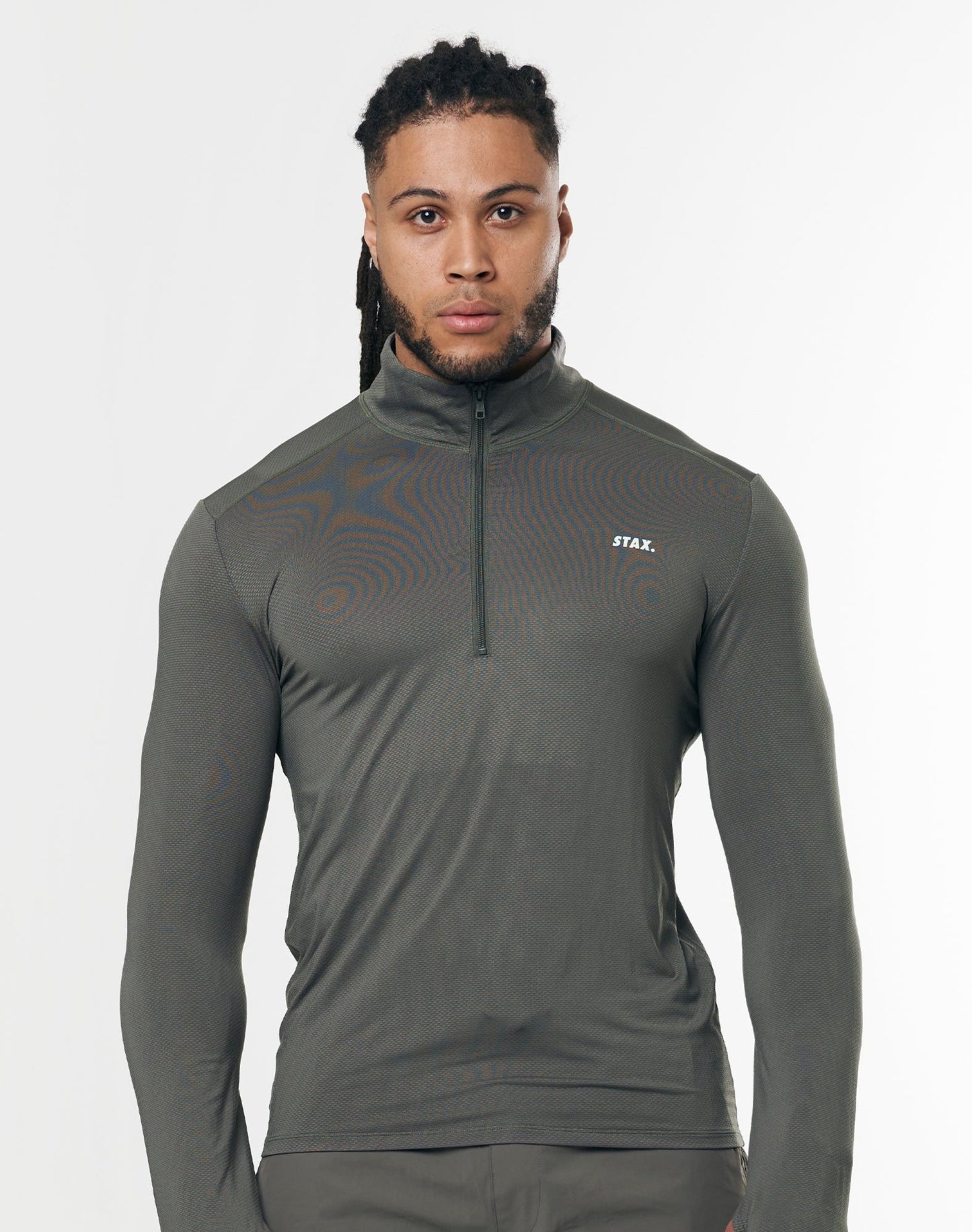 Mens Sport 1/4 Zip Long Sleeve - Grey